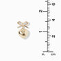 Gold-tone Bow &amp; Heart 0.5&quot; Drop Earrings ,