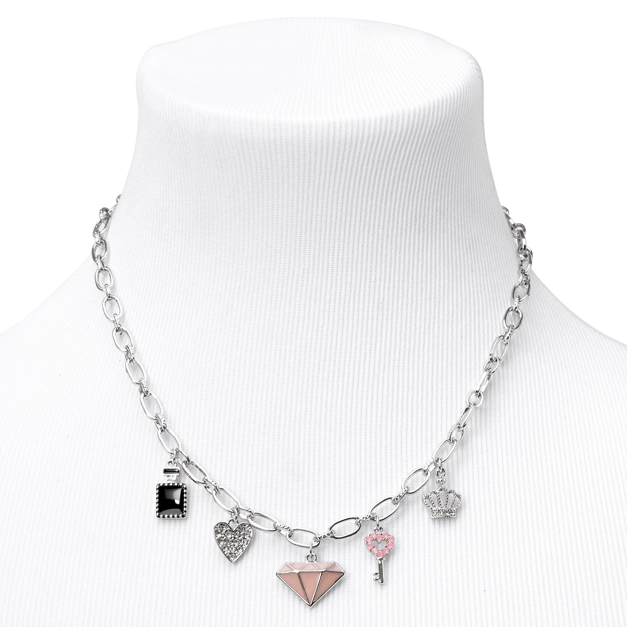 Silver Elegant Evenings Charm Pendant Necklace,