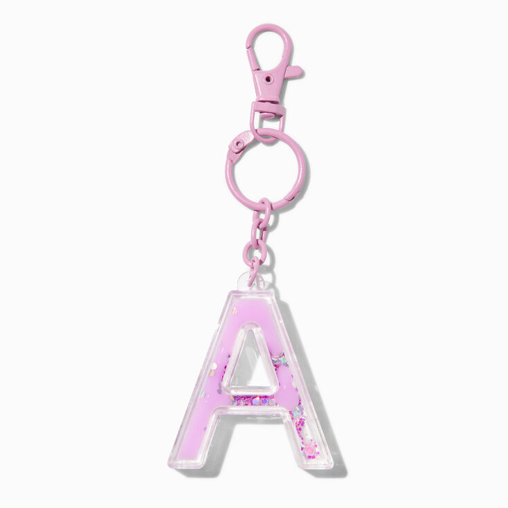 Initial Water-Filled Keychain - A,