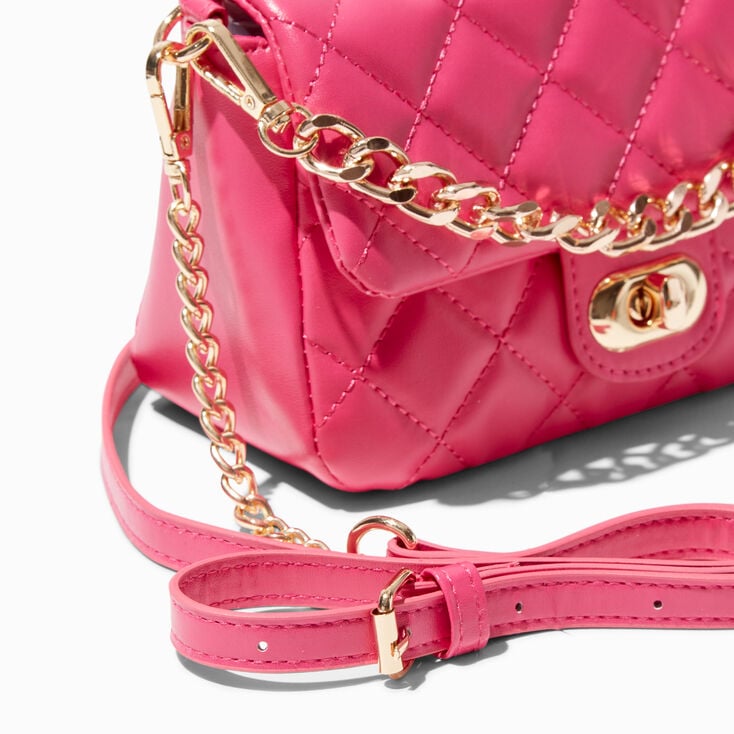 Claire's Quilted Dual Strap Crossbody Bag