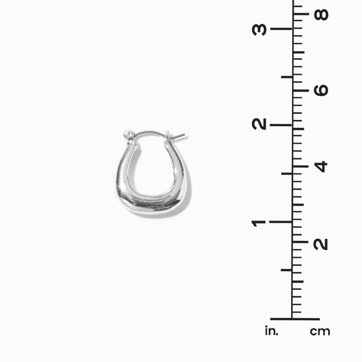 Silver-tone Rounded Square 15MM Hoop Earrings,