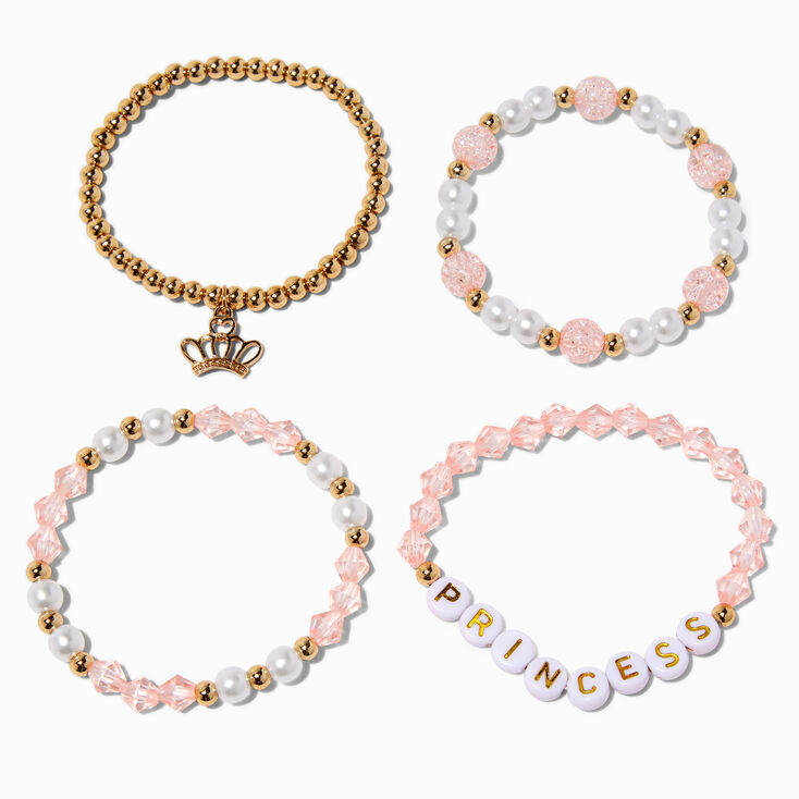 Claire&#39;s Club Princess Beaded Stretch Bracelets - 4 Pack,
