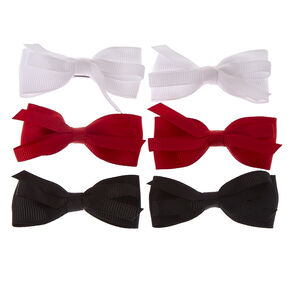 Claire&#39;s Club Preppy Hair Bow Clips - 6 Pack,