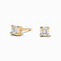 Clous d&rsquo;oreilles panier ronds 3&nbsp;mm avec zircon cubique couleur dor&eacute;e C LUXE by Claire&rsquo;s,