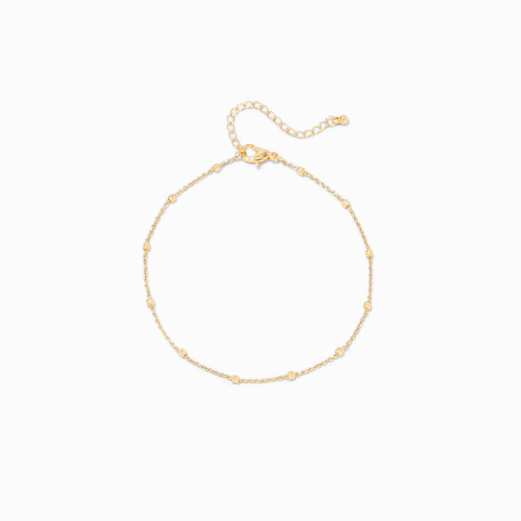 Bracelet de cheville avec cha&icirc;ne perl&eacute;e couleur dor&eacute;e C LUXE by Claire&rsquo;s,