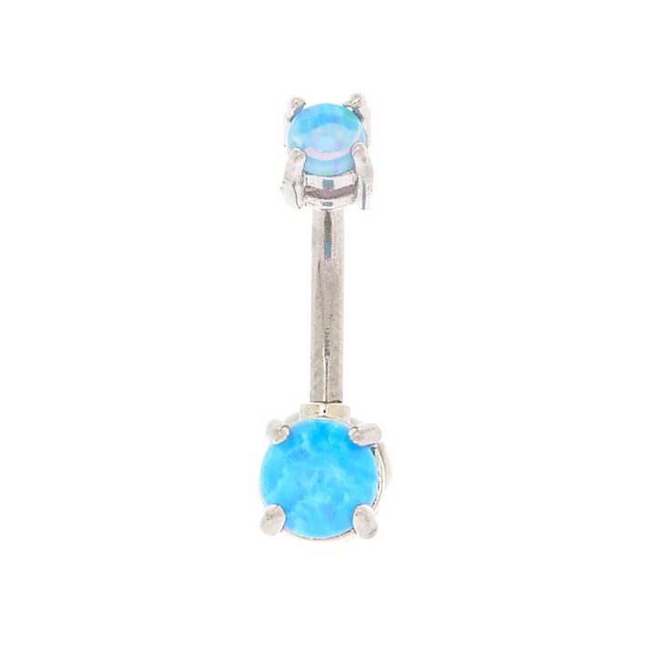 Anneau de piercing nombril pierre de lune 14&nbsp;g couleur titan&eacute;,