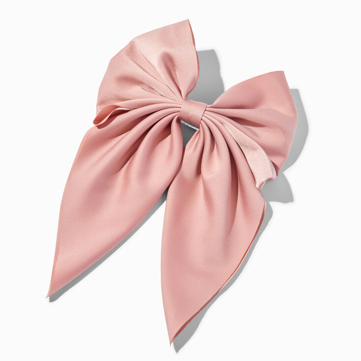 Blush Pink Satin Bow Barrette Hair Clip,