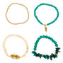 Desert Bead Stretch Bracelets - Turquoise, 4 Pack,