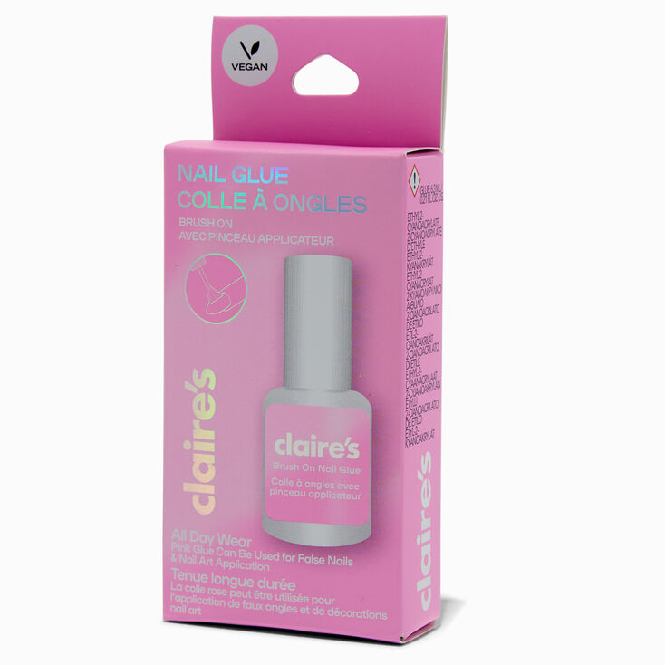 Vegan Pink Brush On Faux Nail &amp; Nail Art Glue,