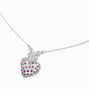 Silver-tone Pav&eacute; Heart &amp; Butterfly Pendant Necklace,
