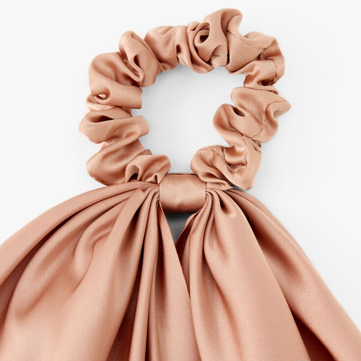 Small Tan Hair Scrunchie Scarf,