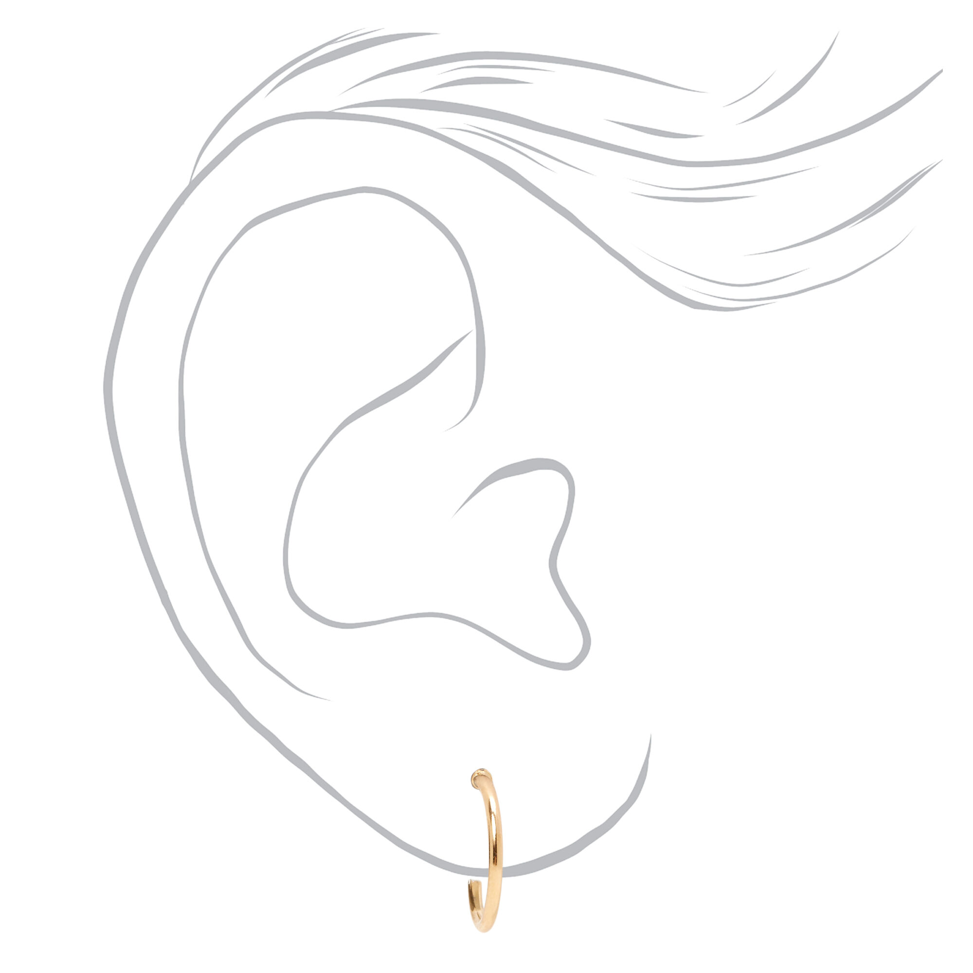 Mixed Metal Cross Stud & Hoop Earrings - 9 Pack,