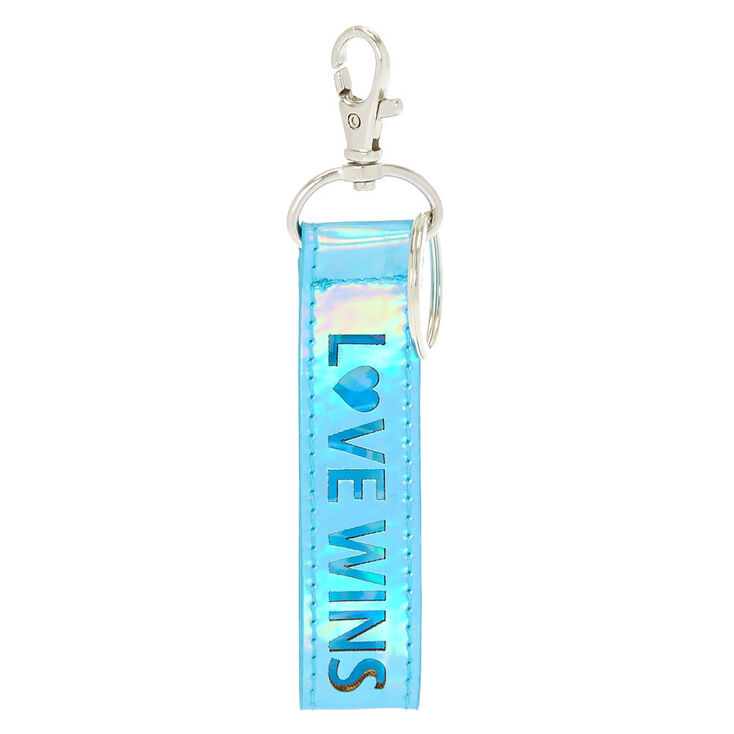 Holographic Blue Square Phone Charm Resin Phone Keychain Handmade