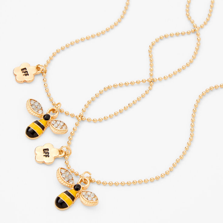 Colliers abeille couleur dor&eacute;e best friends - Lot de 2,