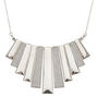 Silver Glitter Bar Fringe Necklace,