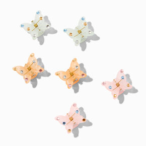Pastel Gem Butterfly Hair Claws - 6 Pack,