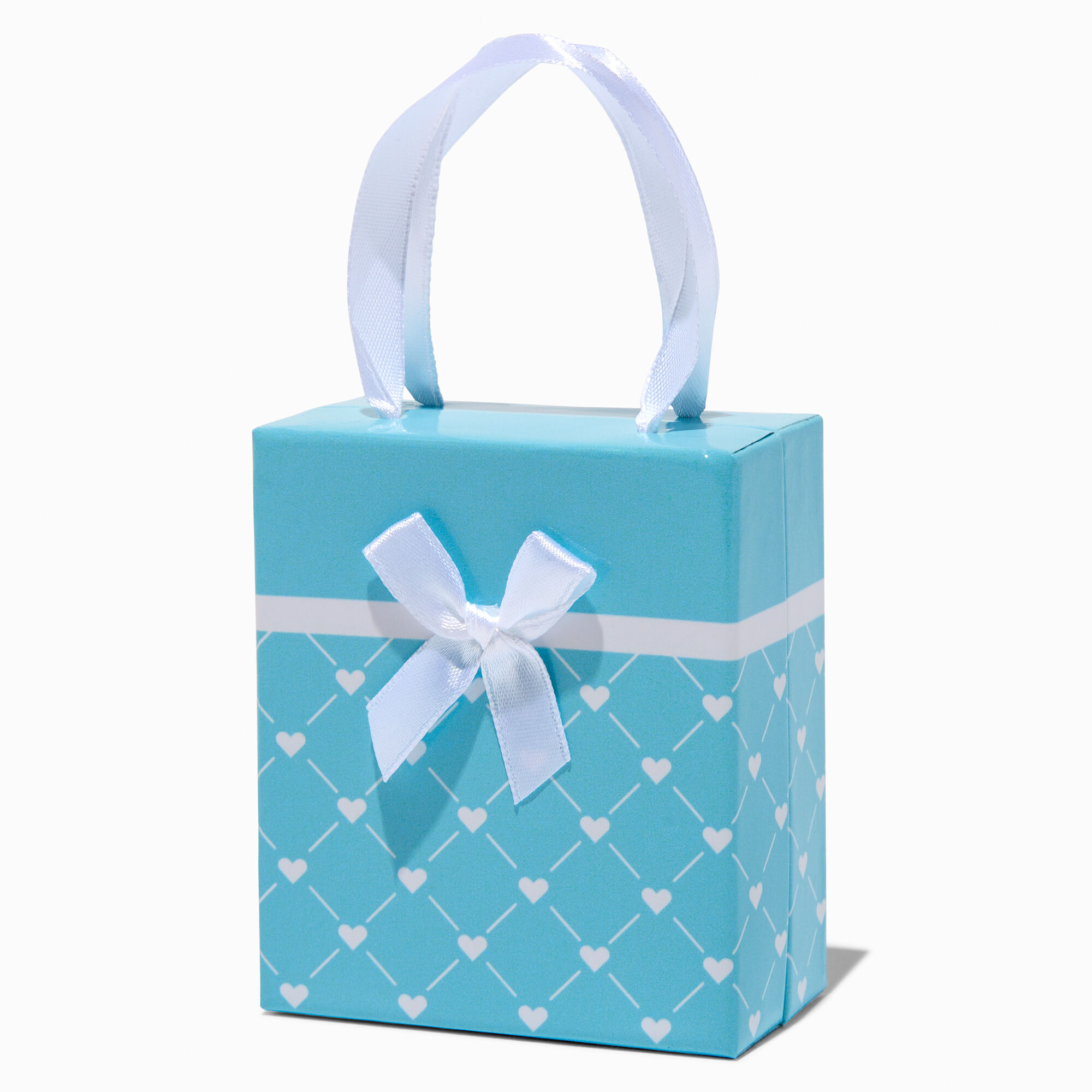 claire's blue heart lattice small gift box