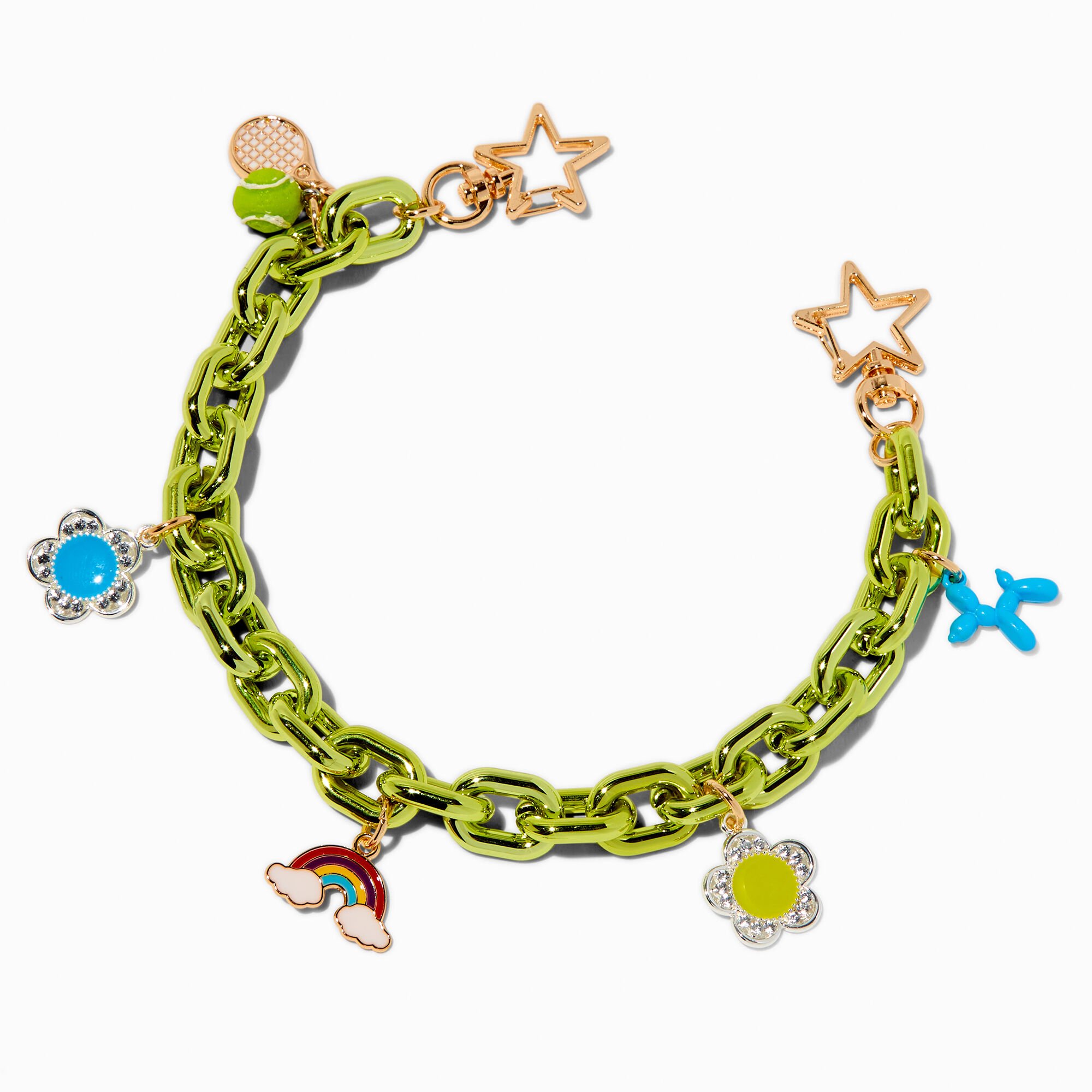Green Chainlink Bag Charm,