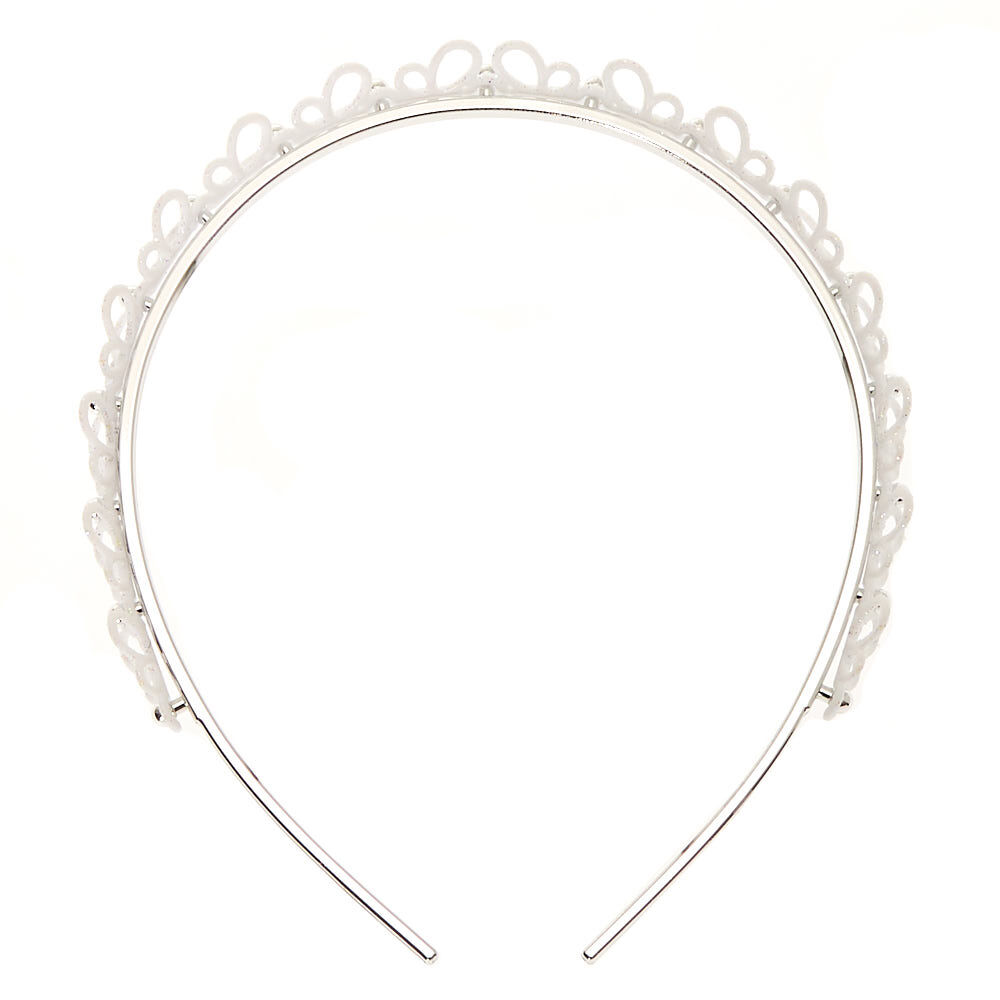 Glitter Butterfly Headband - White,