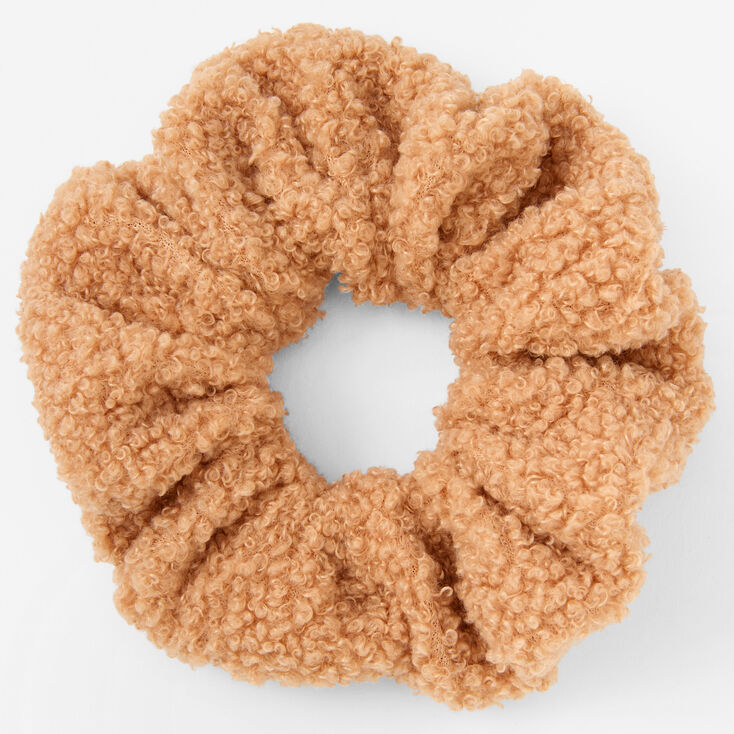 Medium Tan Teddy Hair Scrunchie,