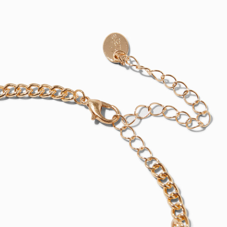 Gold-tone Hammered Texture Collar Necklace,
