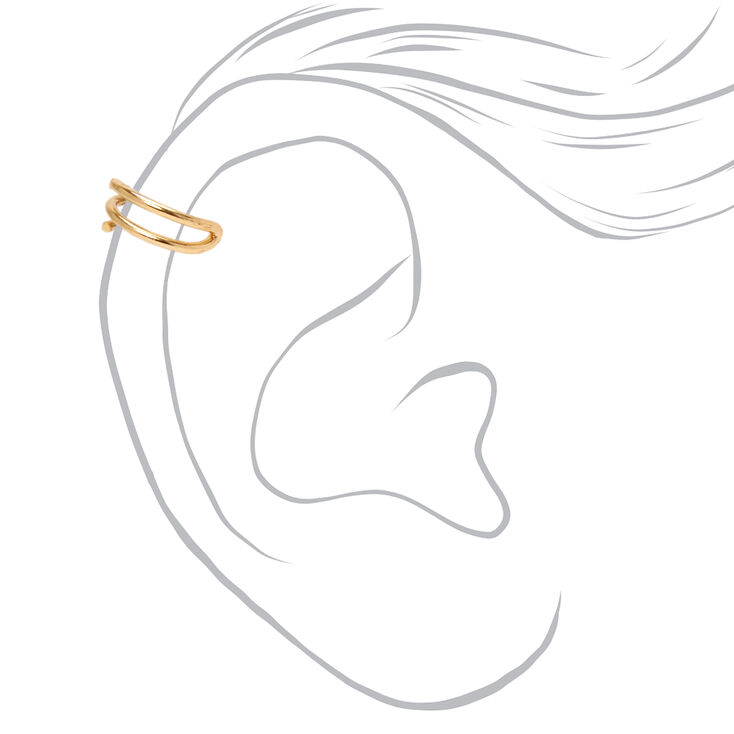 Gold Pearl Chain Ear Cuffs - 3 Pack,