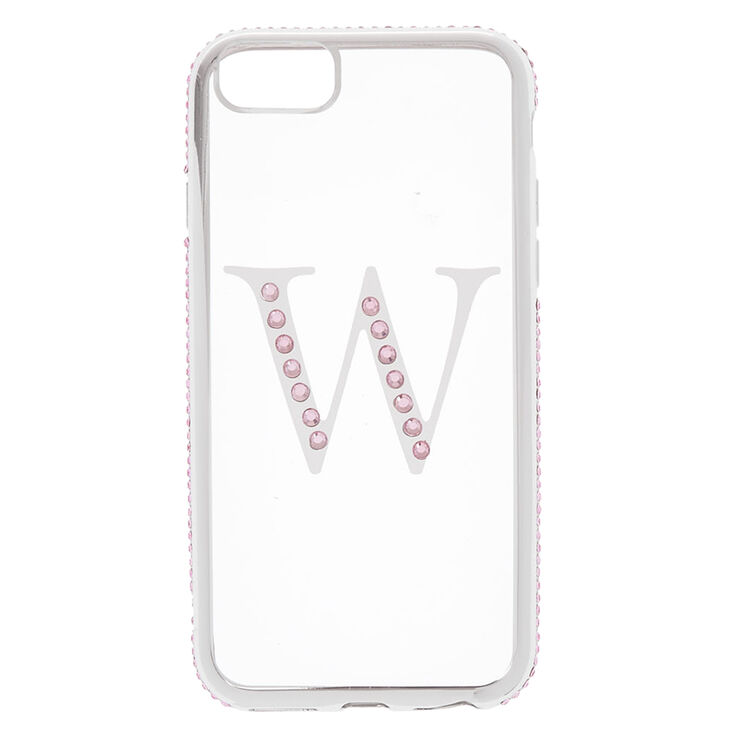 Pink Stone W Initial Phone Case - Fits iPhone 6/7/8/SE,