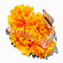 Orange Marigold Flower Butterfly Hair Claw,