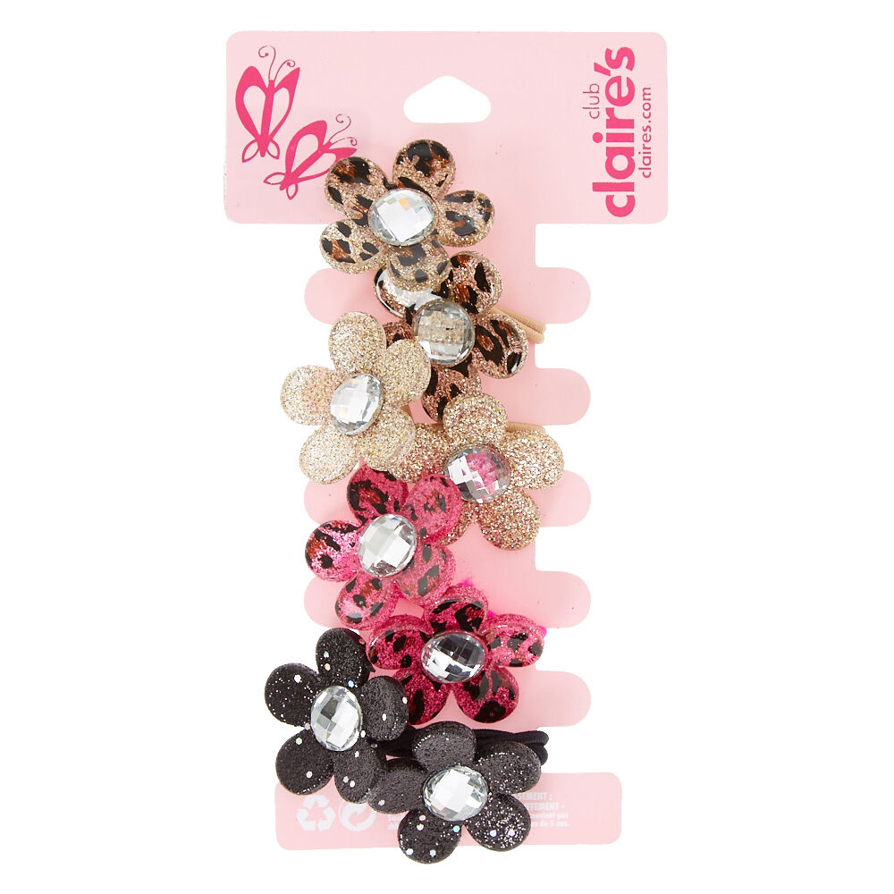 Claire's Club Cat's Meow Glitter Flower Hair Bobbles,