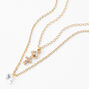 Gold Cubic Zirconia Zodiac Multi Strand Necklace - Sagittarius,