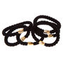 Ribbed Hair Bobbles - Black, 6 Pack,