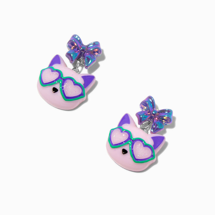 Pendantes chat lunettes de soleil bomb&eacute;es,