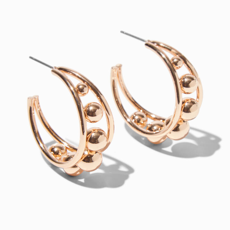 Gold-tone 30mm Ball Hoop Earrings,