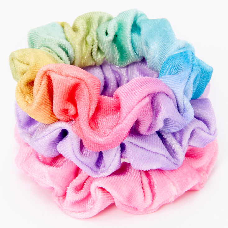 Claire&#39;s Club Small Rainbow Velvet Hair Scrunchies - 3 Pack,