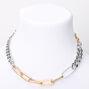 Mixed Metal Chunky Chain Link Necklace,