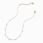 Gold-tone Stainless Steel Cubic Zirconia Confetti Chain Necklace,