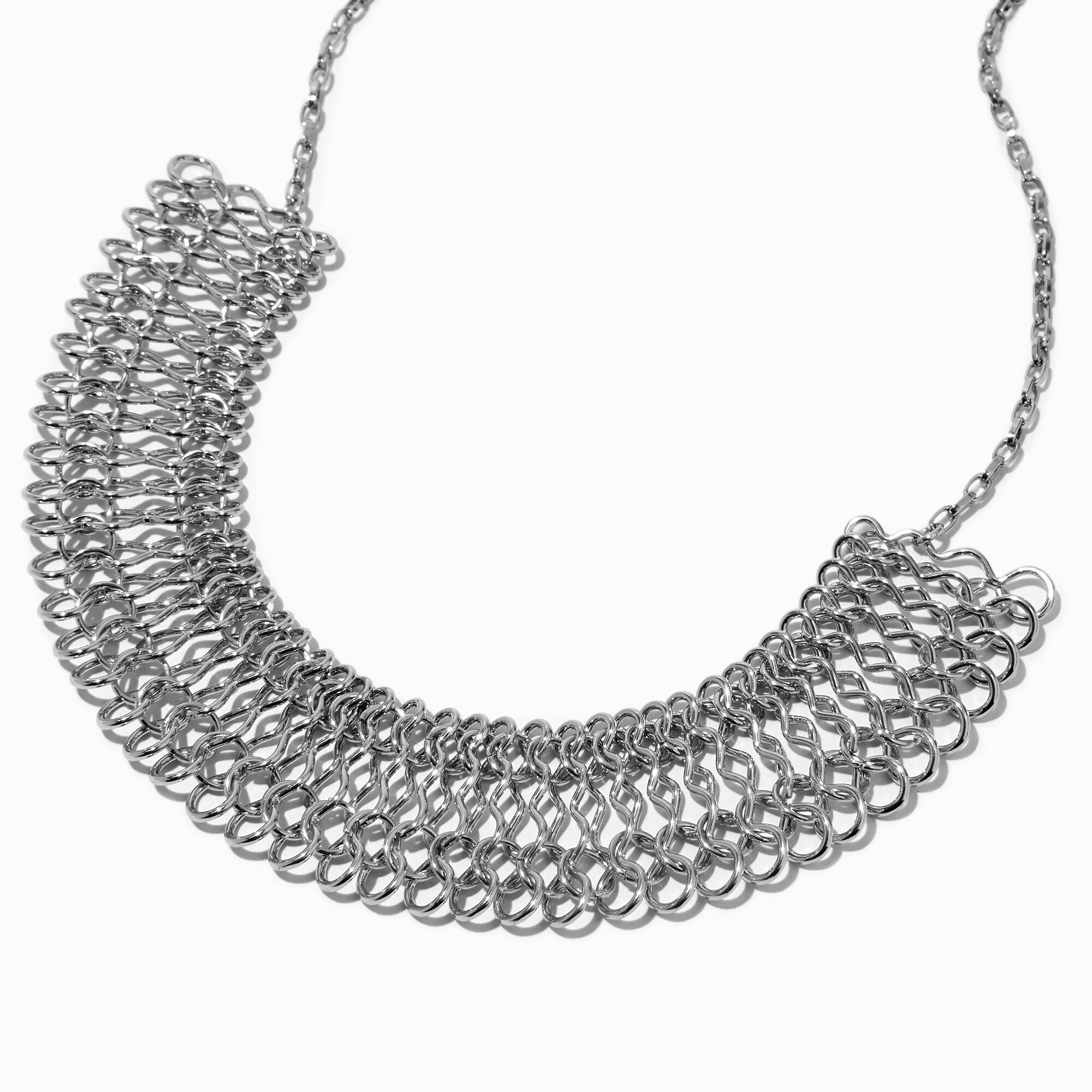 Silver chainmail necklace online