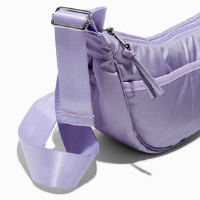 Lilac Quilted Sling Shoulder Bag,