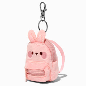 Pink Bunny Mini Backpack Keychain,