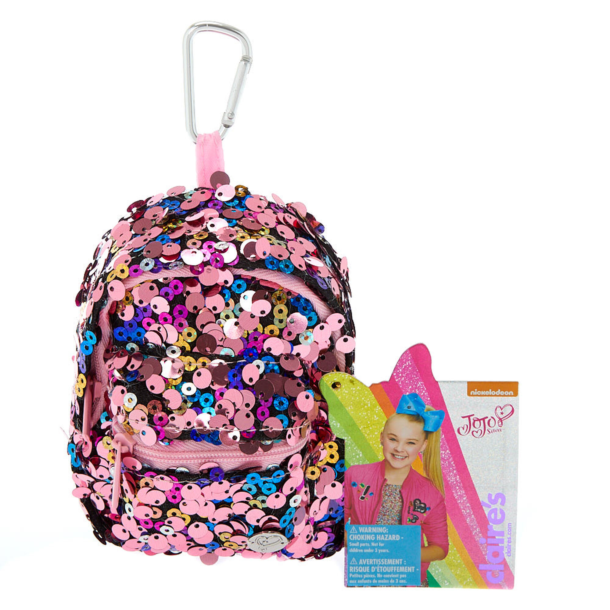 Jojo Siwa Reverse Sequin Mini Backpack Keyring Pink Claire S Us