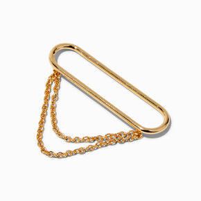 Gold-tone Faux Industrial Chain Earring,