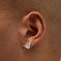 Sterling Silver Crystal Enamel Half Butterfly Stud Earrings,