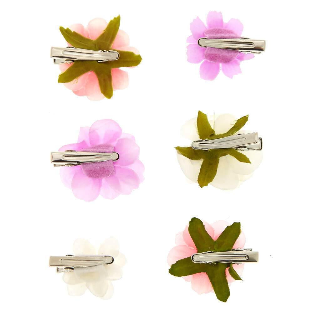 Claire's Club Pastel Flower Hair Clips - 6 Pack,