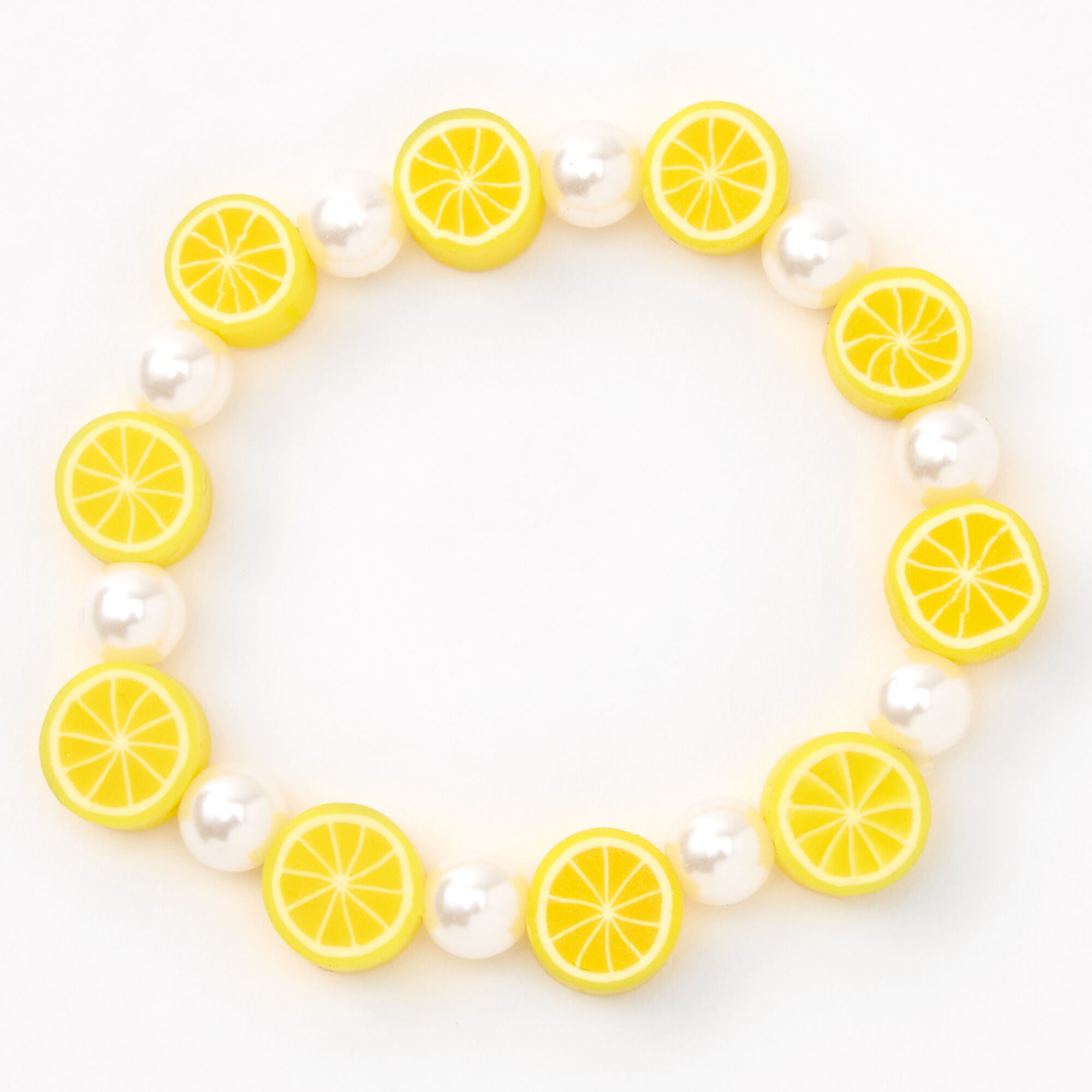 Claire's Bracelet élastique perlé tranches de citron