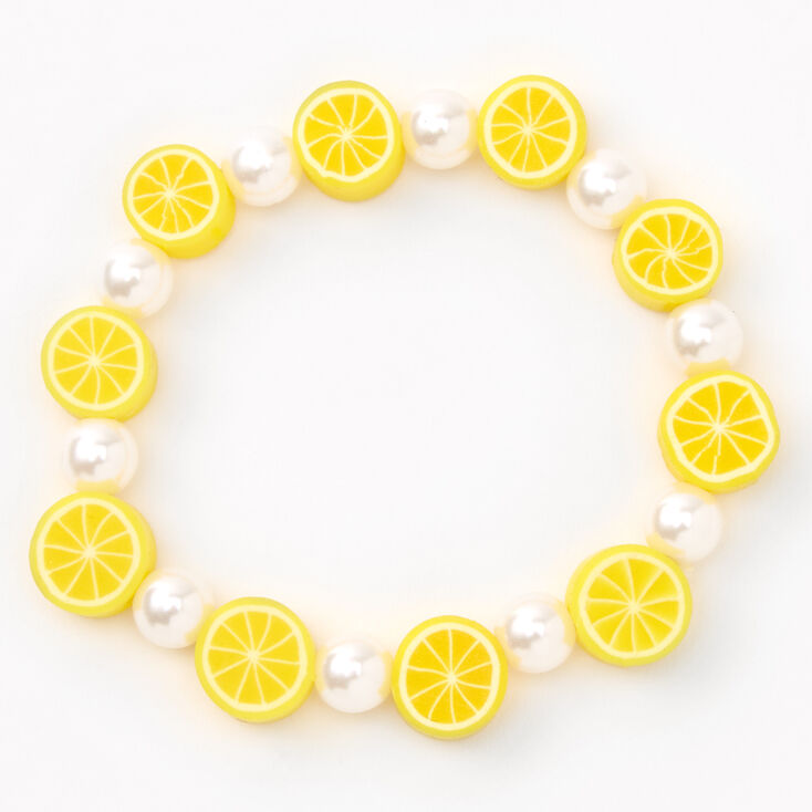 Lemon Slices Beaded Stretch Bracelet,