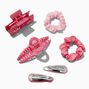 Pink Mixed Scrunchie &amp; Hair Clip Set - 6 Pack,