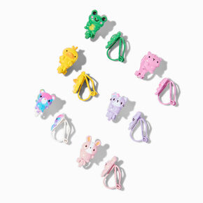 Pastel Critter Clip-On Stud Earrings - 6 Pack,