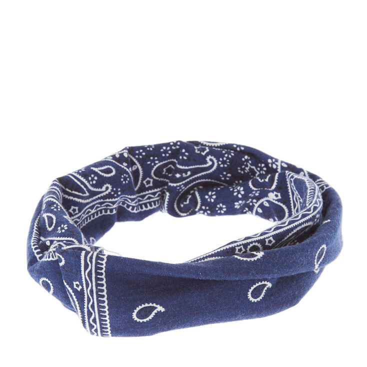 Bandeau &agrave; imprim&eacute; bandana bleu,