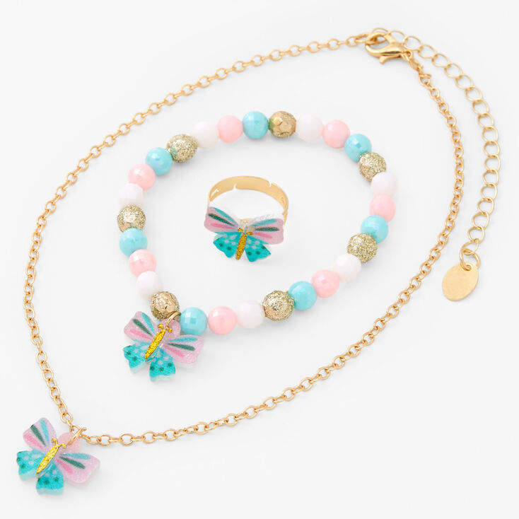 Claire&#39;s Club Gold Butterfly Jewelry Set - 3 Pack,