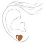 Heart Cross Wooden Stud Earrings,